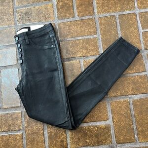 NWT KanCan Black Waxed Denim Shimmer Skinny Jean